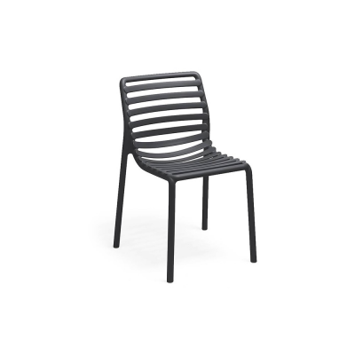 Chaise polypropylène et fibre de verre DOGA Bistrot Antracite 82x53x55 cm