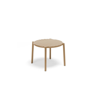 Table polypropylène et fibre de verre traité anti-UV DOGA Cappuccino avec patins anti-dérapants diamètre 50 cm
