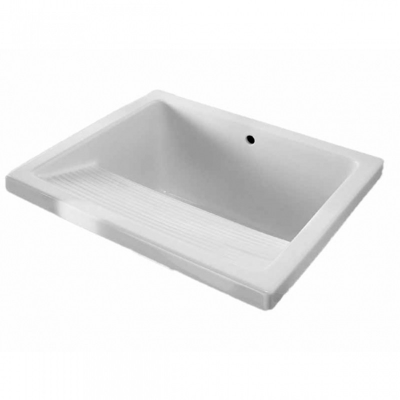 Bac à laver grès fin RIBA blanc rectangulaire 75x64 cm