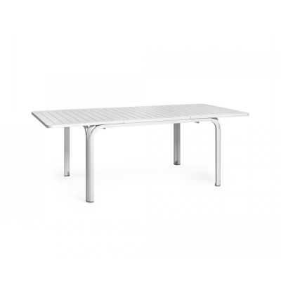 Table DurelTOP en polypropylène traité anti-UV ALLORO Blanc extensible 73x140-210x100 cm