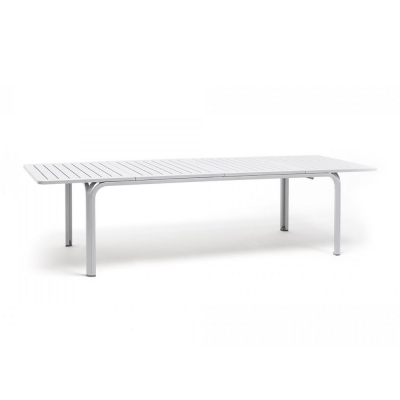 Table DurelTOP en polypropylène traité anti-UV ALLORO Blanc extensible 73x210-280x100 cm