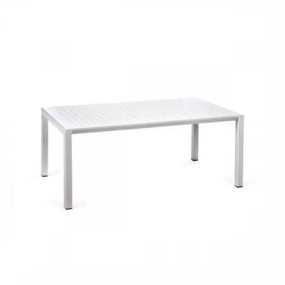 Table polypropylène et fibre de verre traité anti UV ARIA TAVOLINO Blanc rectangulaire avec patins anti-dérapants 40x100x60 cm