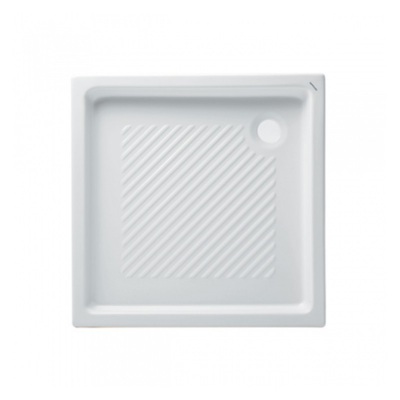 Receveur de douche argile fine MORAIRA blanc carré fond texture 75x75x8 cm