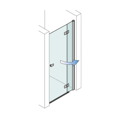 Porte de douche verre trempé CRISTAL chromé droite entre 3 murs 90x185 cm