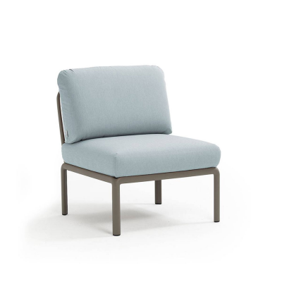 Module central polypropylène et fibre de verre traité anti UV KOMODO Tortora/ Bleu Ghiaccio Sunbrella 1 place 88x72x78
