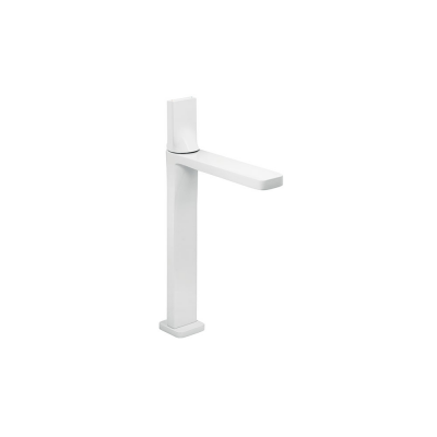 Mitigeur de lavabo allongé laiton LINE 42 blanc chromé sans vidage