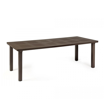 Table DurelTOP en polypropylène traité anti-UV LEVANTE Café extensible 74x160-220x100 cm