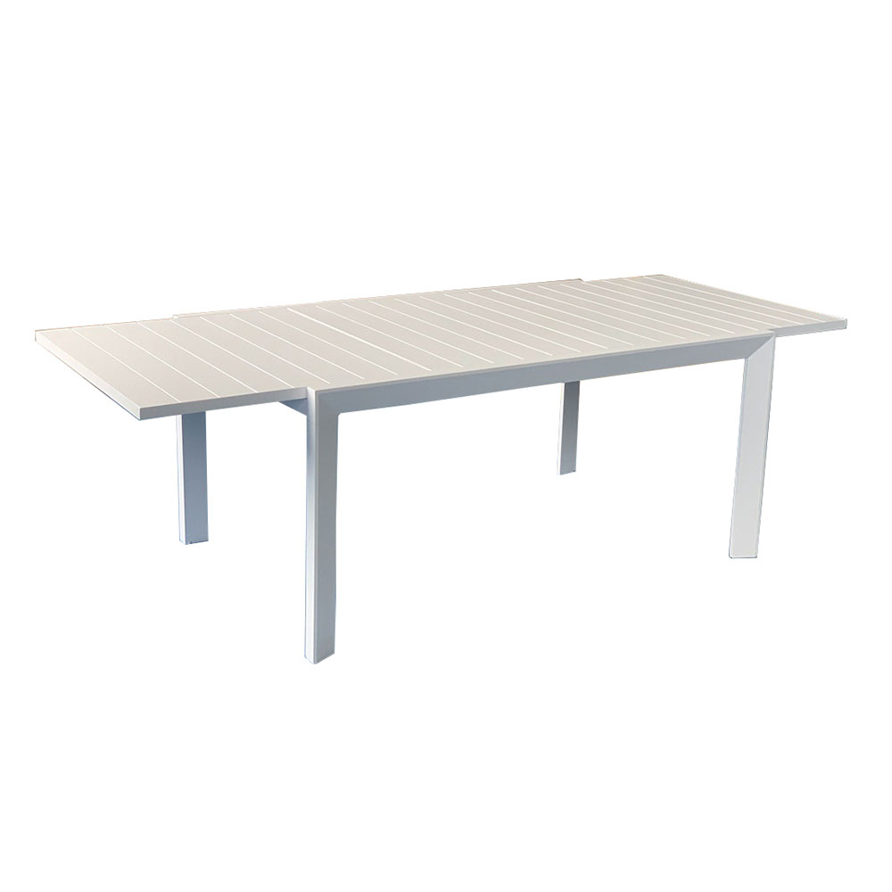 Table aluminium ELEN Blanc extensible 75x160-240x100 cm
