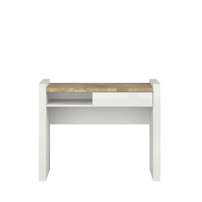 Console ALAMEDA blanc brillant/ chêne westminster 1 tiroir