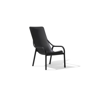 Chaise polypropylène et fibre de verre traité anti UV NET lounge Antracite 99x61,5x90 cm.