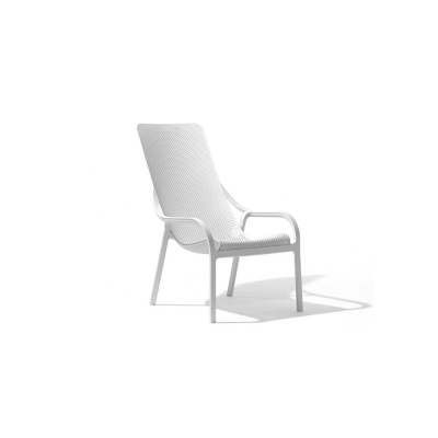 Chaise polypropylène et fibre de verre traité anti UV NET lounge Blanc 99x61,5x90 cm.