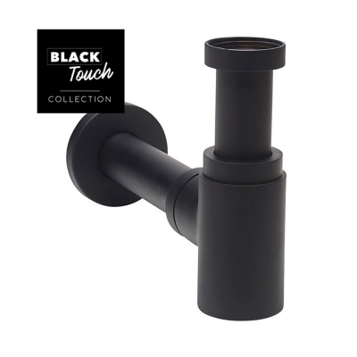 Siphon laiton BLACK TOUCH noir mat pour lavabo 100x150 mm