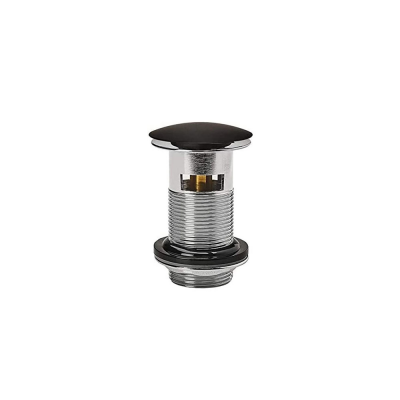 Bonde laiton BLACK TOUCH noir pour lavabo avec trop plein