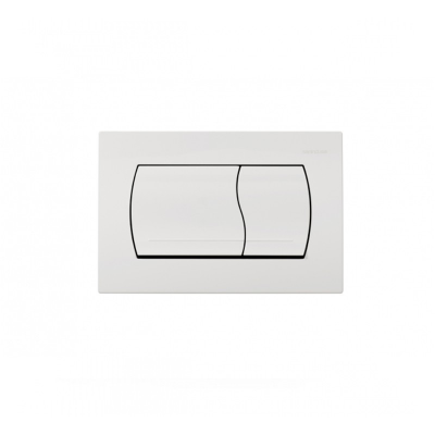 Plaque de commande EASY blanche double touche pour réservoir encastré 25.5x17 cm