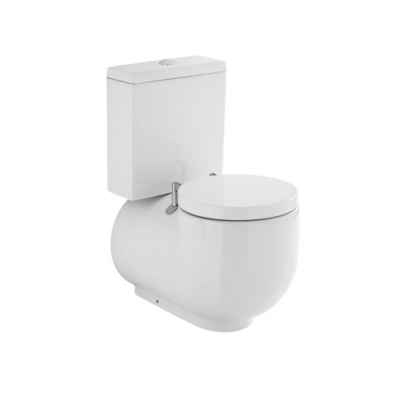 Pack cuvette céramique WCA blanc avec abattant duroplast S/V et alimentation par dessous du réservoir 39x83x64 cm