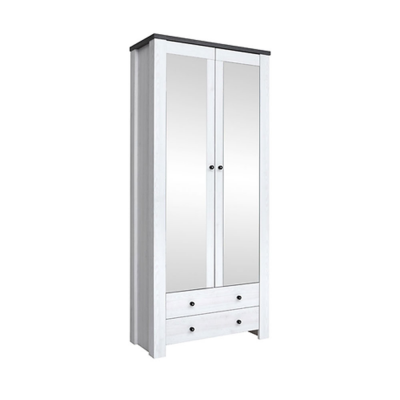 Armoire ANTWERPEN mélèze sibiu clair/ pin larico 2 portes 2 tiroirs  88x201x40 cm