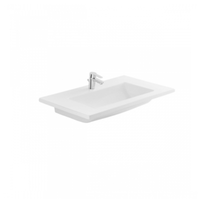 Lavabo céramique PALM blanc rectangulaire 80x50x14.5 cm