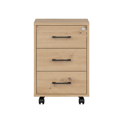 Bloc tiroirs roulant SPACE OFFICE chêne rustique 3 tiroirs 42x62,5x37 cm