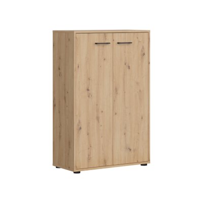 Bibliothèque SPACE OFFICE chêne rustique 2 portes 80x122x37 cm