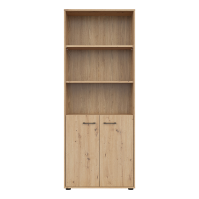 Bibliothèque SPACE OFFICE chêne rustique 2 portes 80x202,5x37 cm
