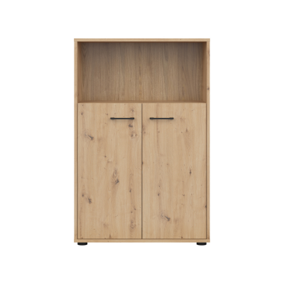 Bibliothèque SPACE OFFICE chêne rustique 2 portes 80x122x37 cm