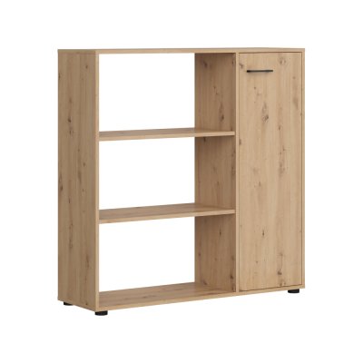 Bibliothèque SPACE OFFICE chêne rustique 1 porte 120x122x37 cm