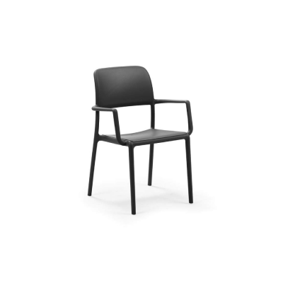 Chaise polypropylène et fibre de verre RIVA Antracite 86x58x57 cm