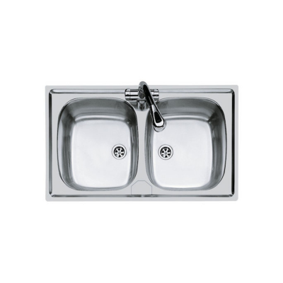 Evier S1000 inox 2 cuves vidage 2 86x50 cm