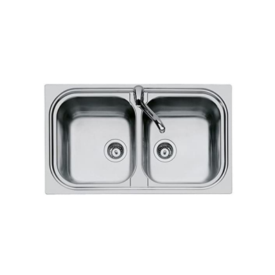Evier ALIEN inox Microfoster 2 cuves sans vidage 3,5 86x50 cm