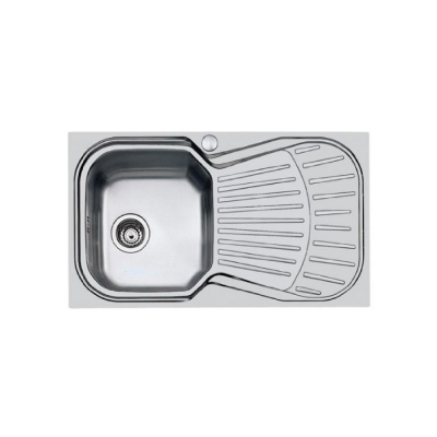Evier F2000 inox Microfoster 1 cuve droite 1 égouttoir sans vidage 3,5 86x50 cm