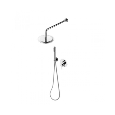 Système de douche acier inoxydable NEW ICONE chromé encastré 5 voies avec rosace rond