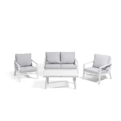 Salon aluminium JOANNE Blanc/ Gris 4 places