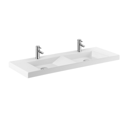 Lavabo double VISTA blanc 120x43 cm