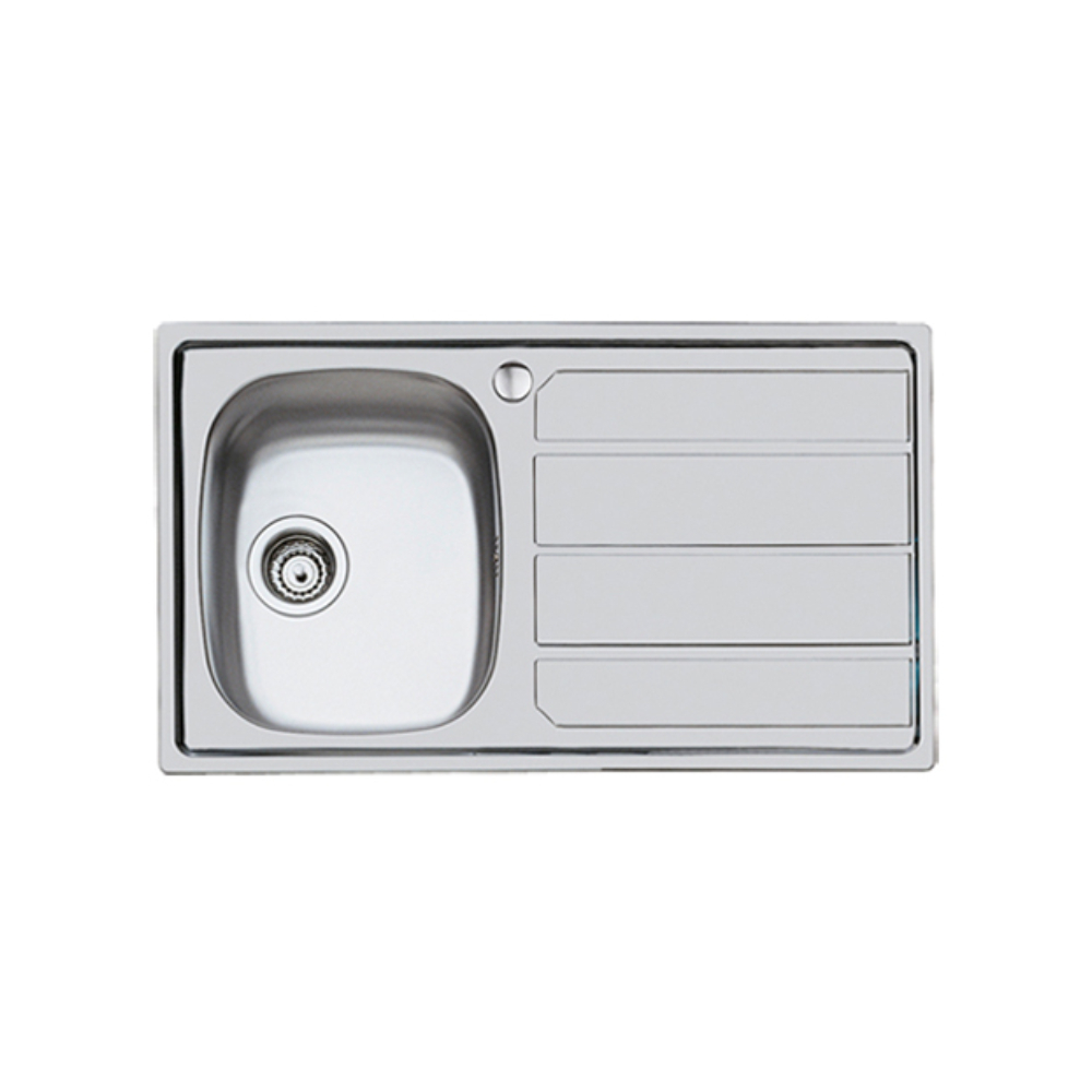 Évier Cuisine CATA CDP-1 EI - Inox 1 Cuve Carrée 86x50 Cm - Égouttoir Gauche - Acier Inox AISI 304