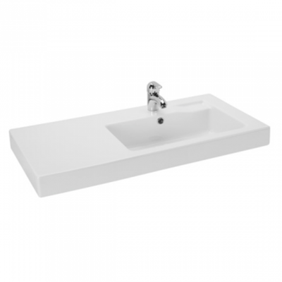 Lavabo porcelaine vitrifiée LINHA blanc droit rectangulaire 90x45 cm