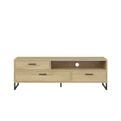 Meuble TV RAMLA frêne 152x53x46 cm 3 tiroirs