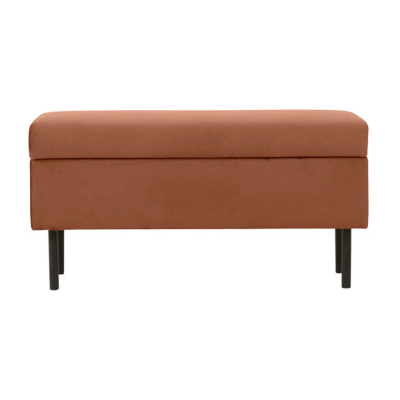 Pouf SIRA orange FANTASY VELVET 318 avec rangement