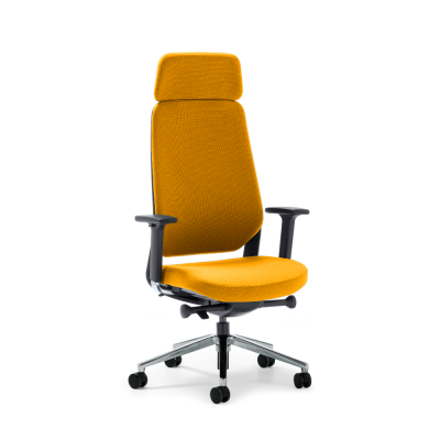 Siège opérateur SHELL Jaune avec accoudoirs et appui-tête