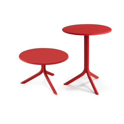 Table en polypropylène SPRITZ Rouge corallo diamètre 60,5 cm