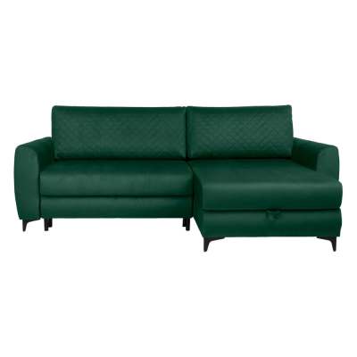 Canapé-lit angle droit NELIA Vert BLUVEL 78 avec rangement