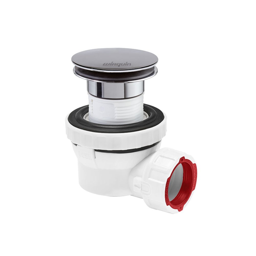 Siphon De Lavabo Avec Bonde Clic Clac – En Laiton Et Acier Inoxydable Doré, Pour Salle De Bain Moderne