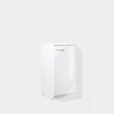 Meuble d appoint 1 porte Super Blanc Brillant AGT L45x H90x P42 cm	