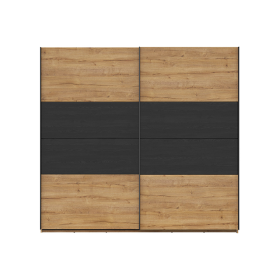 Dressing MAIO chêne waterford/ chêne noir 240,5x225,5x62,5 cm 2 portes