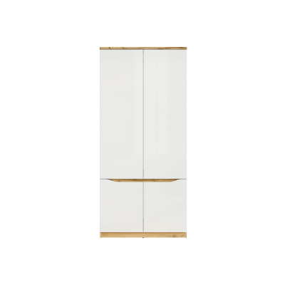 Garde robe NUIS chêne wotan/ blanc brillant 90x197,5x57,5 cm 4 portes
