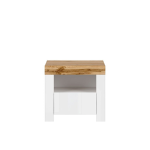 TABLE DE NUIT HOLTEN 1TIROIR BLANC/CHÊNE WOTAN/BLANC BRILLANT
