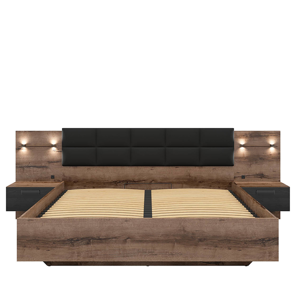 Lit vintage en bois 140x190 avec sommier à lattes Sixties | Maisons du Monde