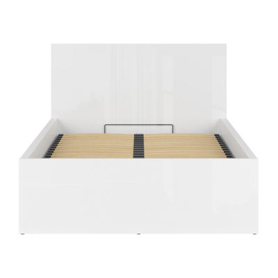 Lit TETRIX blanc brillant 120x200 cm avec sommier coffre