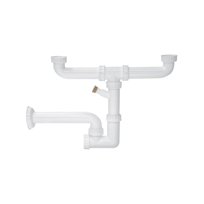 SIPHON P EVIER INOX 2C AC RACCORD LAVE-VAISSELLE