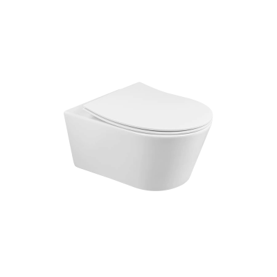 Pack cuvette suspendue URB.Y 52 blanc rimflush abattant slim slow close