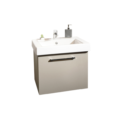 Pack lavabo LINHA 60x45 cm avec meuble taupe 1 tiroir